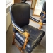 Vintage Leather and Wood Board Room Guest Side Chair